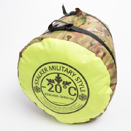 Спальный мешок с подголовником Stalker Military Style одеяло (22595, изософт, до -20С), РФ
