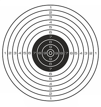 Мишень черно/белая "Круги" 50 шт. (170 х 170 мм).