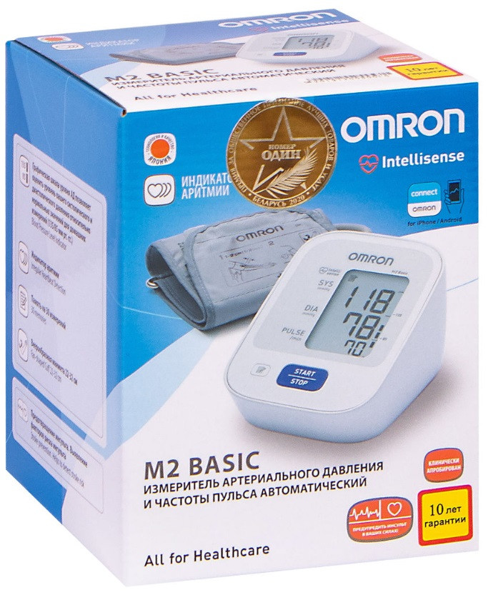 Тонометр автоматический на плечо Omron M2 Basic электронный цифровой для измерения артериального давления - фото 3 - id-p92025732