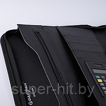 Папка бизнес-органайзер к/з 33х25см +калькулятор+блок А4, чёрного цвета, фото 2