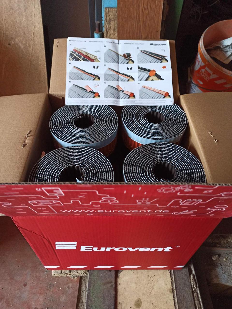 Коньковая лента EUROVENT ROLL STANDARD 310 мм 5м.п RAL 8019 корич. - фото 8 - id-p150946661