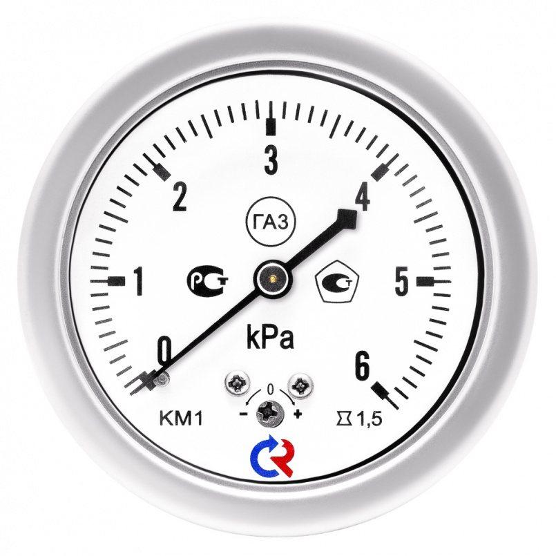 Напоромер КМ-12Т (0-6kPа) М12х1,5.1,5 манометр низкого давления