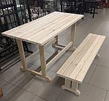 Садовый стол "Грудва" из массива сосны для дачи, дома, беседки, бани,сада, фото 3