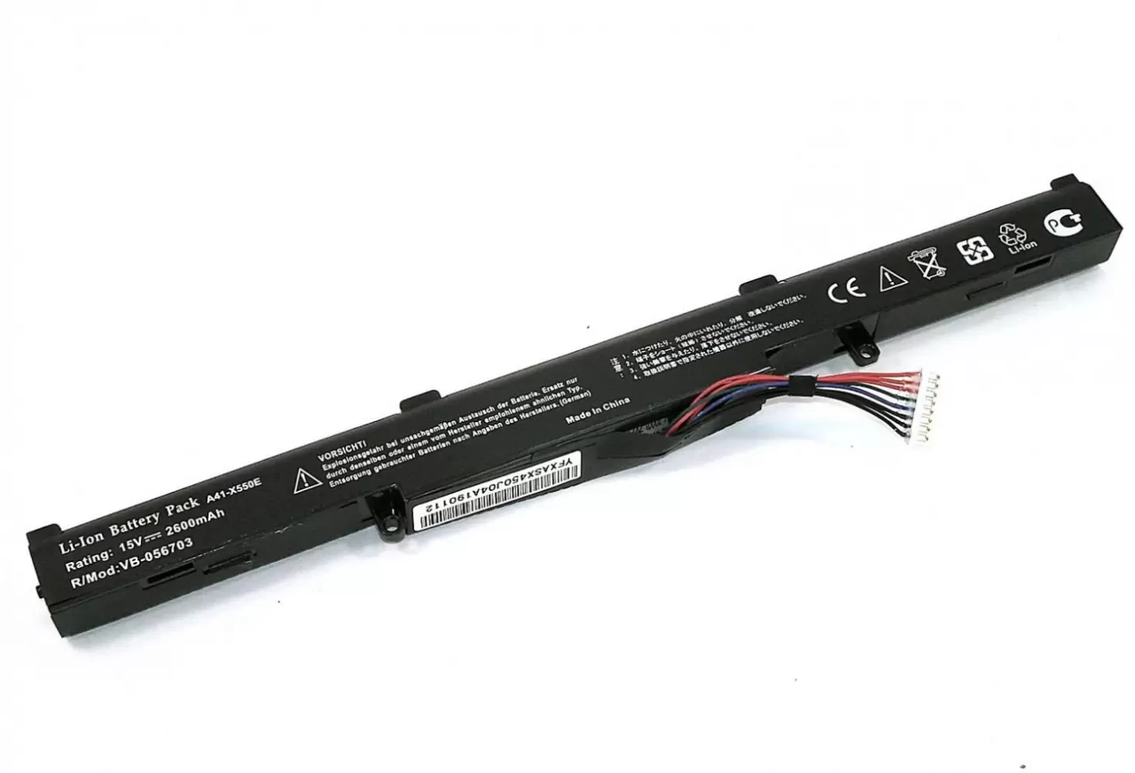 Аккумулятор (батарея) для ноутбука Asus X450J (A41-X550E), 14.8В, 2600мАч, черный (OEM) - фото 1 - id-p150972041