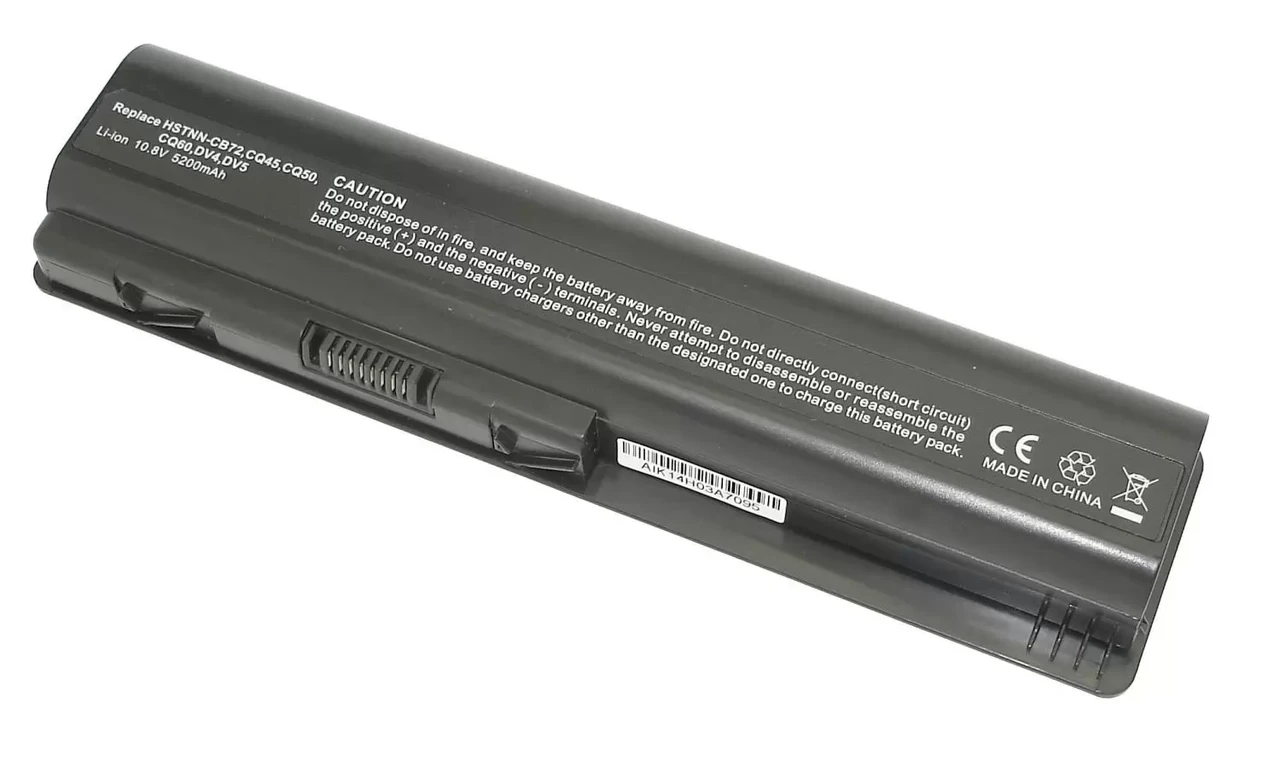 Аккумулятор (батарея) для ноутбука HP Pavilion DV4, Compaq CQ40, CQ45 (HSTNN-CB72) 52Wh, черный (OEM)