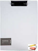 Папка-планшет с зажимом Berlingo Steel&Style A4, пластик (полифом), белая, фото 1