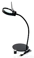 Лампа с лупой и подсветкой на подставке (10X)