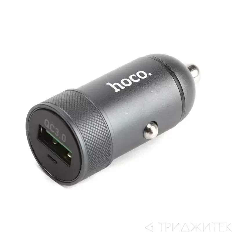 Автомобильное зарядное устройство Hoco Z32 Speed Up Single USB Port QC3.0 Car Charger, серый