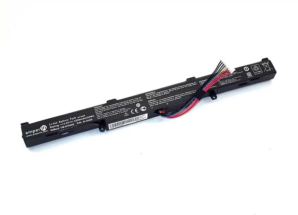 Аккумулятор (батарея) Amperin AI-X450 для ноутбука Asus X450J (A41-X550E), 14.8В, 32Втч, 2200мАч