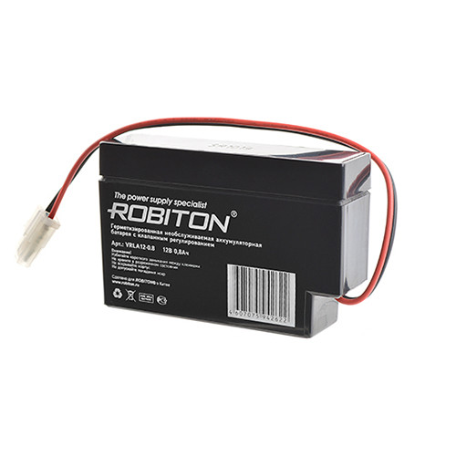 Аккумулятор ROBITON VRLA12-0.8 12В 0.8Ач (герметизированная свинцово-кислотная аккумуляторная батарея 12V, 1A) - фото 1 - id-p151002337