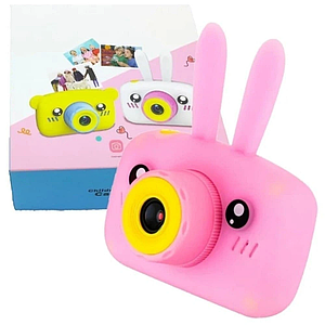 Детский фотоаппарат Zup Childrens Fun Camera со встроенной памятью и играми Заяц Розовый
