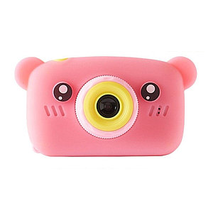 Детский фотоаппарат Zup Childrens Fun Camera со встроенной памятью и играми Мишка Розовый