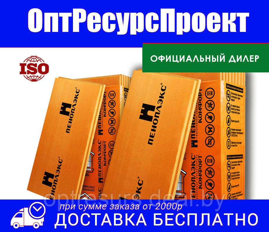 Пеноплэкс 1200*600*20мм (Пеноплекс) 0.278м3/уп. 13.9м2 Экструдированный пенополистирол