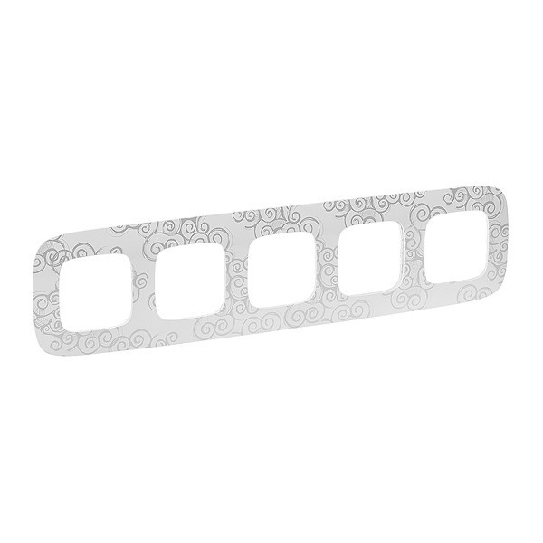 Valena Allure - Рамка 5 постов верт/гориз, нарцисс хром