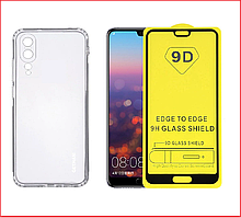Чехол-накладка + защитное стекло 9D для Huawei P20 Pro