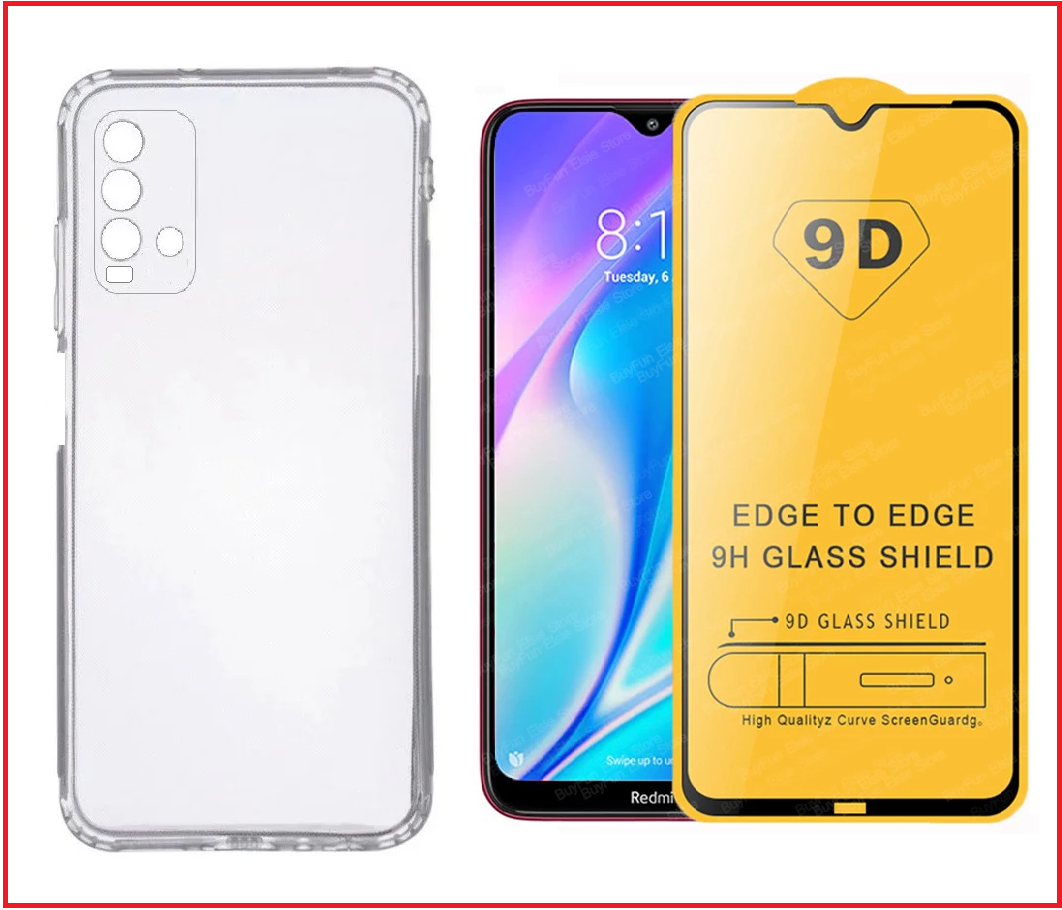 Чехол-накладка + защитное стекло 9D для Xiaomi Redmi 9T