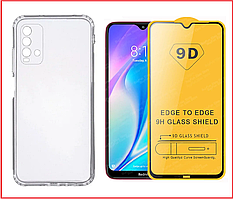 Чехол-накладка + защитное стекло 9D для Xiaomi Redmi 9T