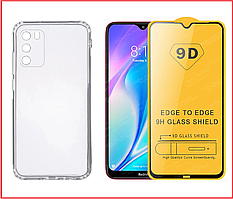 Чехол-накладка + защитное стекло 9D для Xiaomi Poco M3