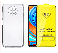 Чехол-накладка + защитное стекло 9D для Xiaomi Redmi Note 9T