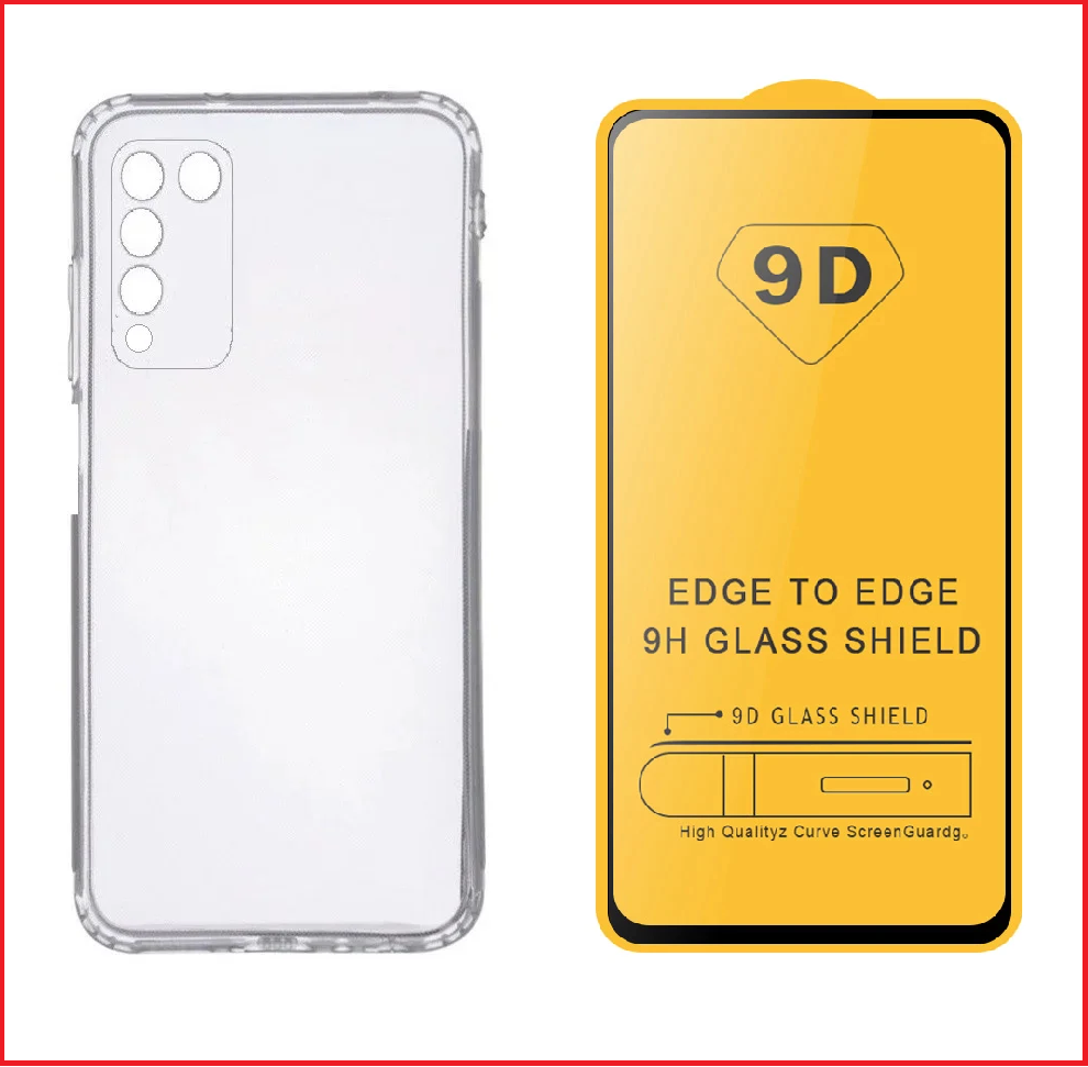 Чехол-накладка + защитное стекло 9D для Huawei Honor 10X Lite / DNN-LX9