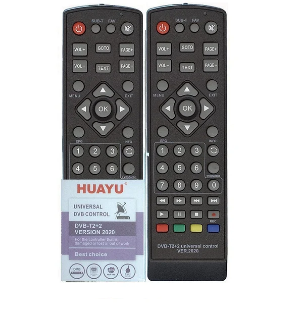 Huayu пульт для приставок DVB-T2+2! ver.2020 универсальный для разных моделей DVB-T(серия HOB1435)