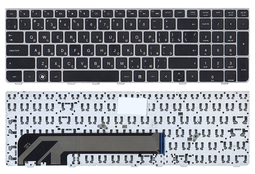 Клавиатура для ноутбука HP Probook 4535S, 4530S, 4730S (чёрная с серой рамкой) - фото 1 - id-p147751451