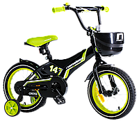 Детский велосипед Nameless CROSS 14"  (чёрно-зелёный)