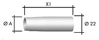 Газовое сопло цилиндрическое 18*69*22 № 145D.014 для RF GRIP 15/25