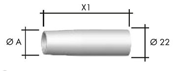 Газовое сопло коническое 16*70*22 № 145D.011 для RF GRIP 15/25