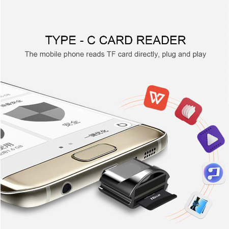 Универсальный картридер Type-C OTG MicroSD, серебристый цвет - фото 2 - id-p151091494