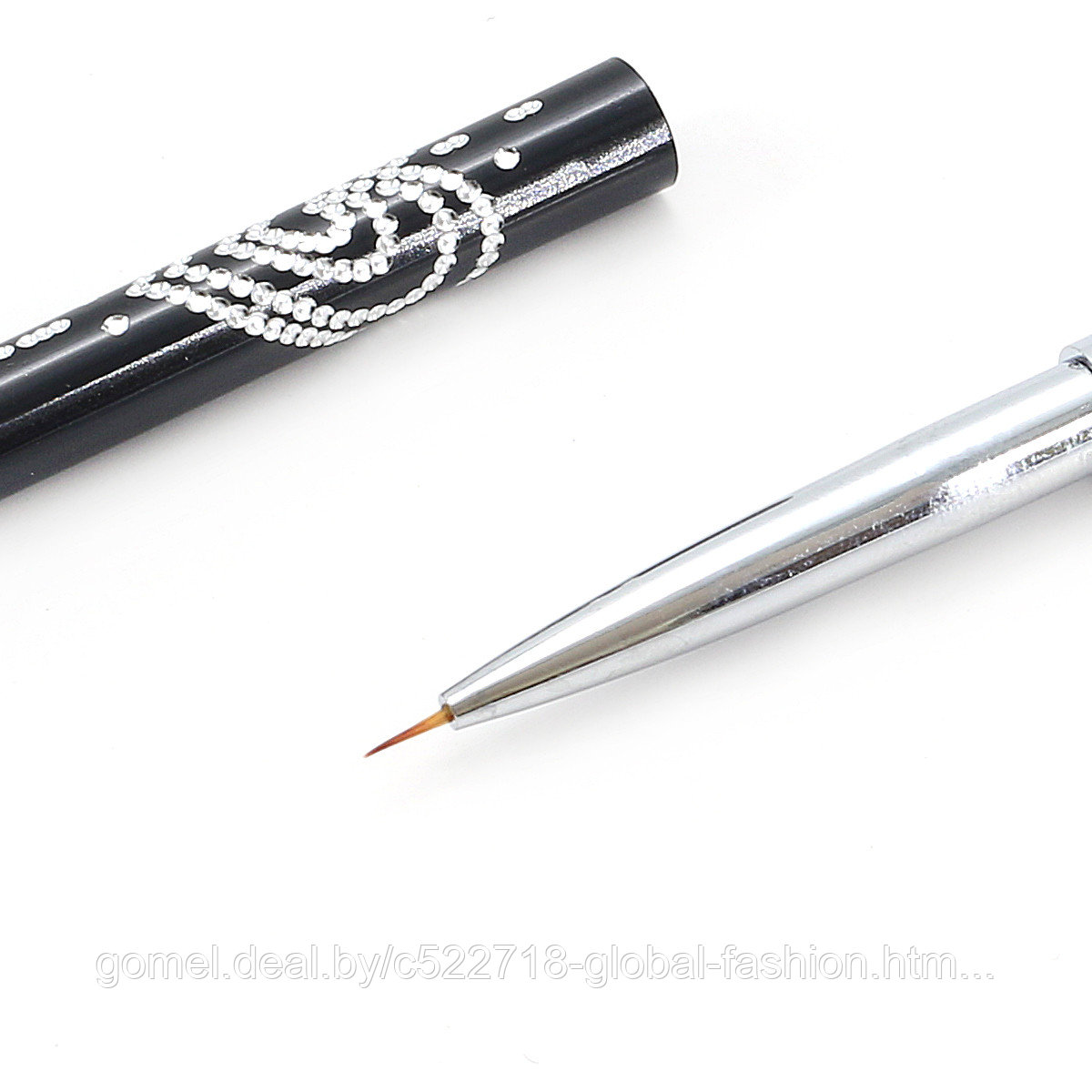 Кисть для рисования вензелей Global Fashion 000 с камнями, серая и черная ручка - фото 2 - id-p151091969