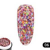 Глиттер гель Global Fashion 5 гр, Glitter gel 06