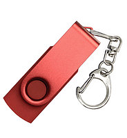Флеш накопитель USB 2.0 Twister, пластик Софт Тач/металл, красный/красный, 16 Gb