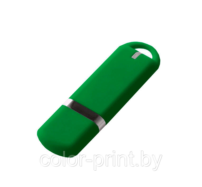 Флеш накопитель USB 2.0 Memo, пластик Софт Тач, зеленый/зеленый, 16 Gb