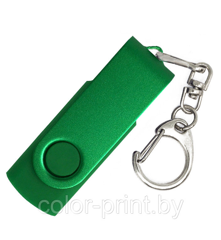 Флеш накопитель Twister, пластик Софт Тач/металл, зеленый/зеленый, 16 Gb