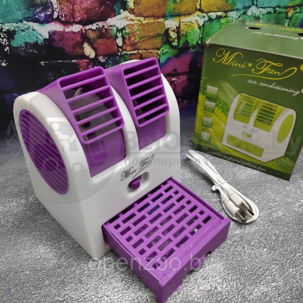 Мини вентилятор - охладитель воздуха Mini Fan Розовый - фото 4 - id-p121013042