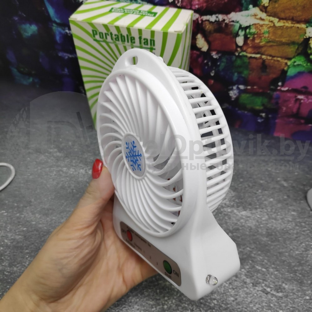 Мини вентилятор USB Fashion Mini Fan, 3 скорости обдува (заряжается от USB) Белый - фото 4 - id-p93848868