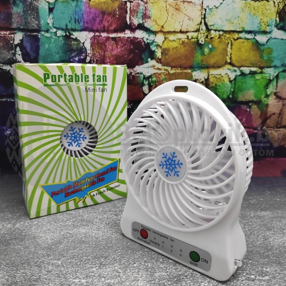Мини вентилятор USB Fashion Mini Fan, 3 скорости обдува (заряжается от USB) Зеленый - фото 5 - id-p127185813