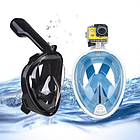 Маска для снорклинга (плавание под поверхностью воды) FREEBREATH с креплением для экшн камеры и беру, фото 4