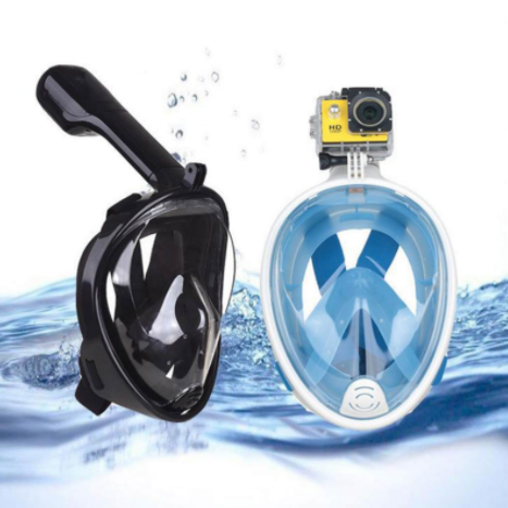 Маска для снорклинга (плавание под поверхностью воды) FREEBREATH с креплением для экшн камеры и беру - фото 4 - id-p124973215