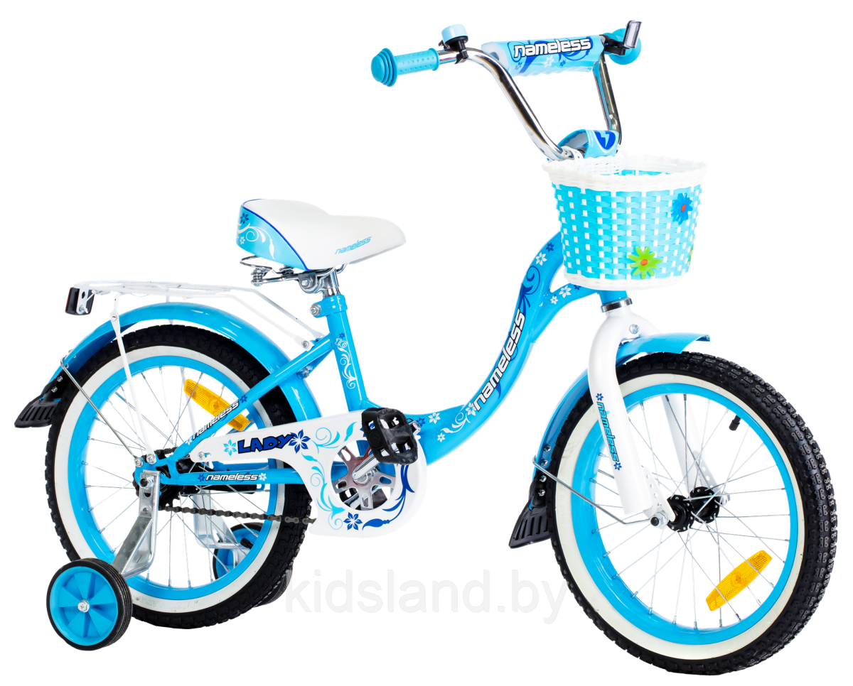 Детский велосипед Nameless Lady 18" (бело-голубой)