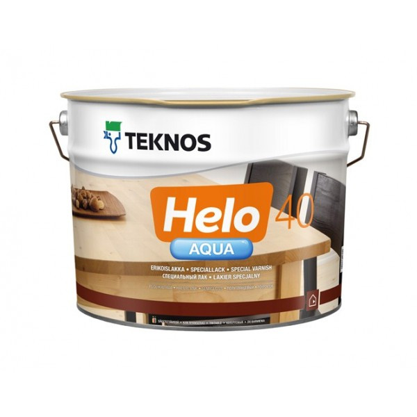 Лак для дерева, водоразбавляемый Текнос Хело аква 40 Teknos Helo Aqua 40 semigloss 9 л