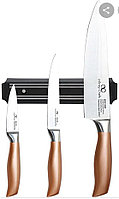 Набор ножей Bergner из нержавеющей стали 3 ножа и магнитная планка арт. BGIC-4500