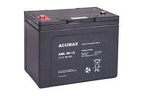 Батарея аккумуляторная Acumax AML80-12, 12V/80Ah, 208(211)x259x168 HxLxW, 23.8kg, 10-12лет