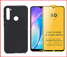 Чехол-накладка + защитное стекло 9D для Xiaomi Redmi Note 8