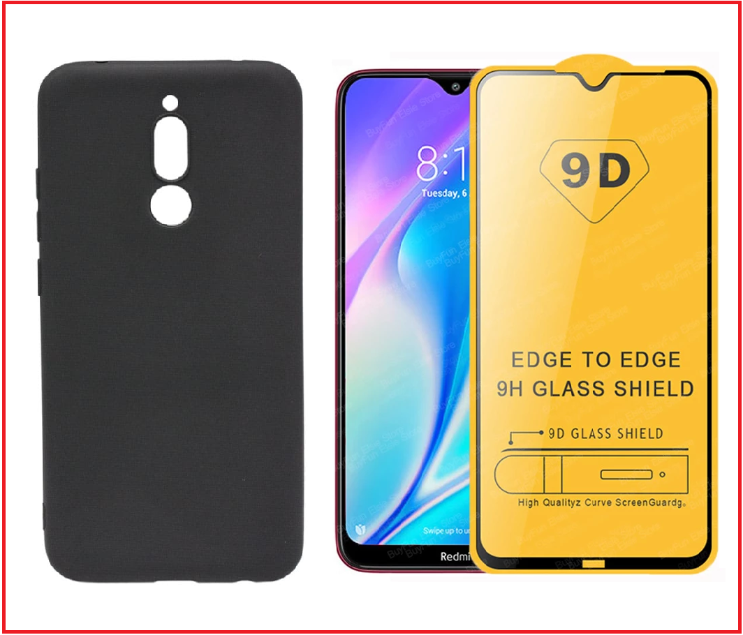 Чехол-накладка + защитное стекло 9D для Xiaomi Redmi 8 - фото 1 - id-p151130884
