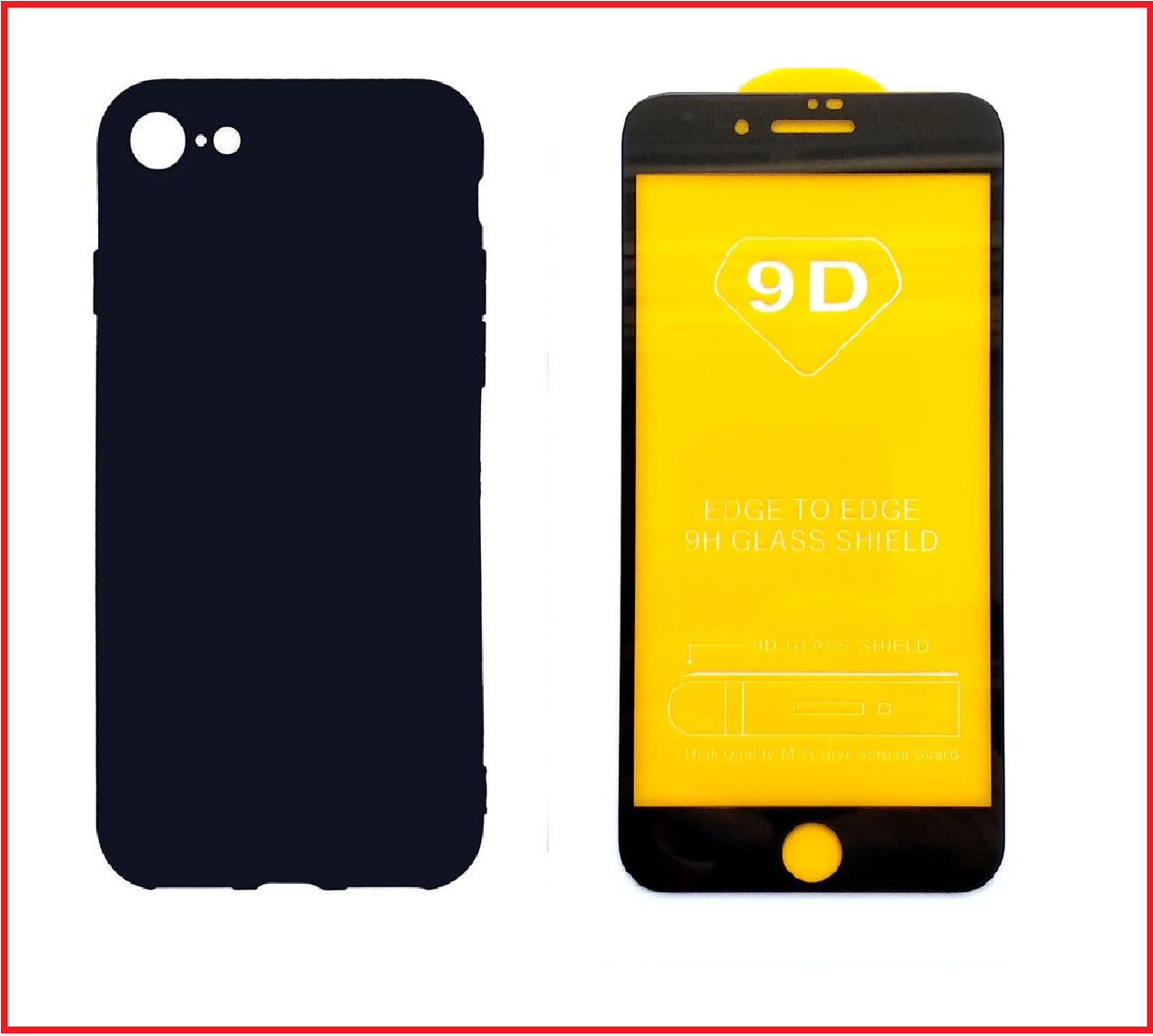 Чехол-накладка + защитное стекло 9D для Apple Iphone 7 / 8 - фото 1 - id-p151131201