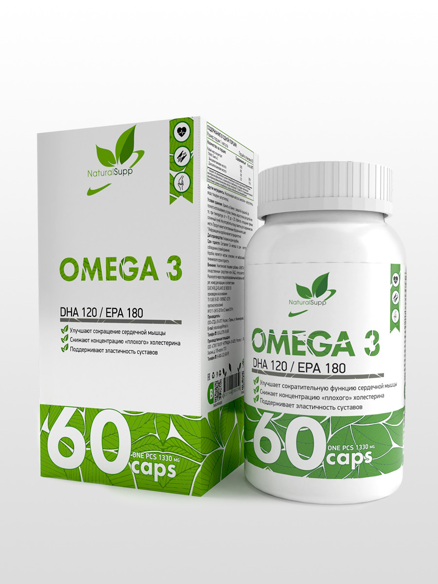 Витамины, минералы и жирные кислоты NaturalSupp Omega 3 60 капс - фото 1 - id-p151129826