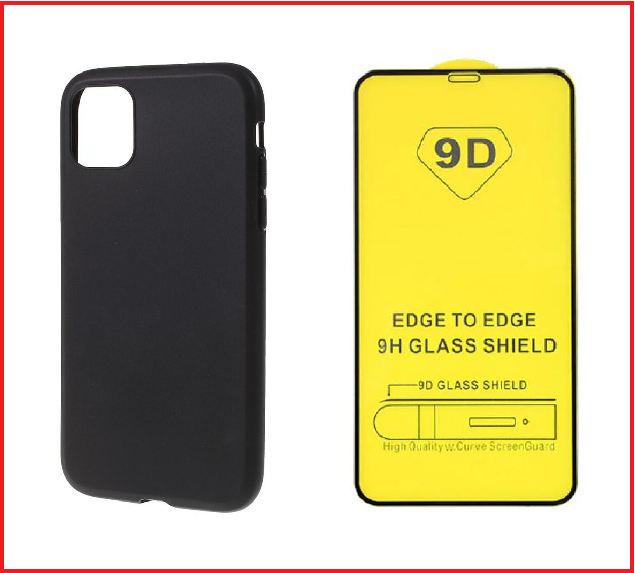 Чехол-накладка + защитное стекло 9D для Apple Iphone 11 Pro
