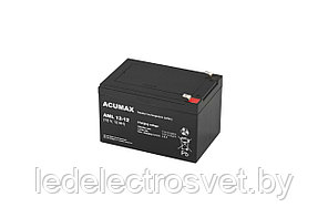 Батарея аккумуляторная Acumax AML12-12, 12V/12Ah, 95(101)x151x98 HxLxW, 3.8kg, 10-12лет